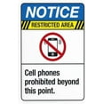 thumbnail image 1 of Cell Phones Prohibited Beyond This Point Warning Sign, Metal Signs for Business Home Outdoor Indoor Road Garage Street Wall Caution Custom Decor 8 x 12 Inch, 1 of 4