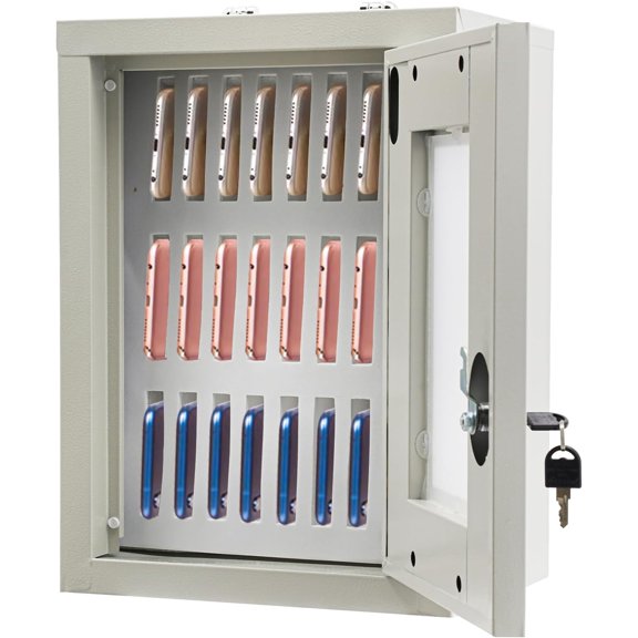 Cell Phones Storage Cabinet with Combination Lock, Wall Mounted Cell Phone Locker Box, Cellphone Locker Box for Classroom Office Factory Labs