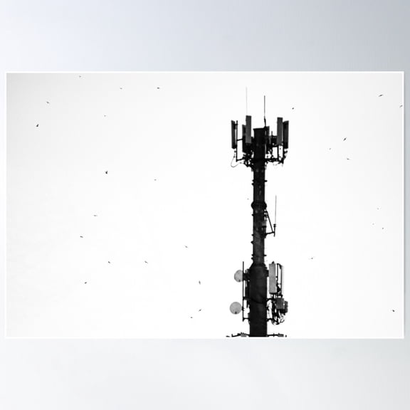 Cell Tower Poster Wall Art, Modern Wall Decor For Living Room Bedroom, 8x12 UNFRAMED