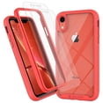 thumbnail image 1 of CellEver Clear Full Body Case for iPhone XR, Heavy Duty Protection TPU Bumper [2 Tempered 9H Glass Screen Protectors] Transparent Cover (Coral), 1 of 3
