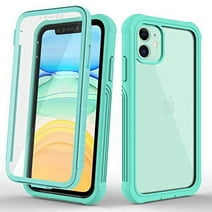 CellEver Compatible with iPhone 11 Case, Heavy Duty Clear Full-Body Protective Transparent Cover with Soft Shock Absorbing TPU Bumper and Built-in Screen Protector - Mint