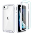 thumbnail image 1 of CellEver for iPhone SE 2020/7/8 Case with Screen Protector, Clear Full Body Heavy Duty Anti-Slip Cover (2X Glass Screen Protector Included) - White, 1 of 8
