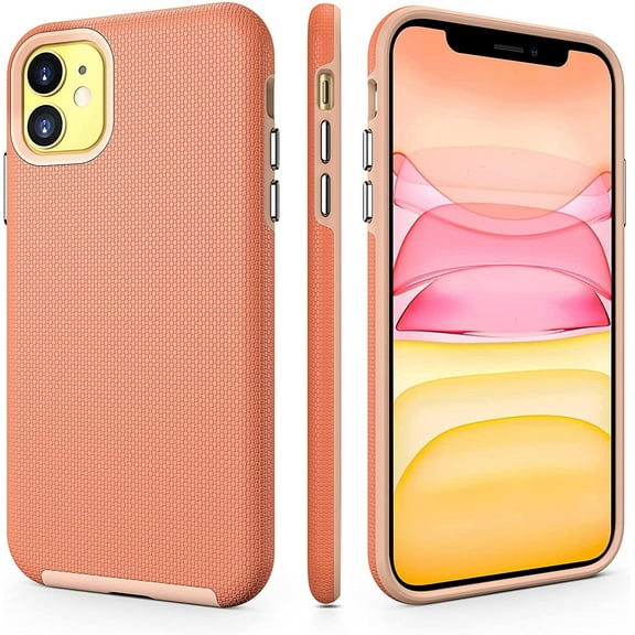 CellEver for iPhone 11 Case - Dual Guard Series, Military Grade Protection, Ultra Slim, Sturdy Shock Absorbent Phone Cover (Coral)