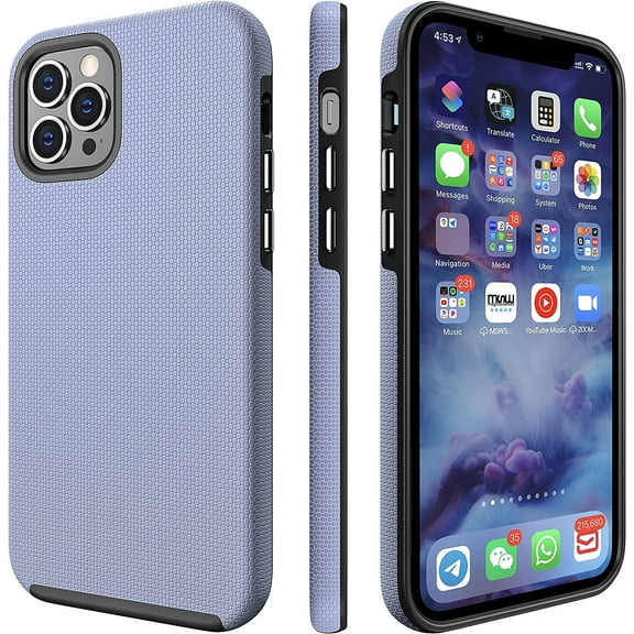 CellEver for iPhone 12/12 Pro Case - Dual Guard Series, Military Grade Protection, Ultra Slim, Sturdy Shock Absorbent Phone Cover (Light Purple)