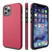 CellEver for iPhone 12/12 Pro Case - Dual Guard Series, Military Grade Protection, Ultra Slim, Sturdy Shock Absorbent Phone Cover (Deep Red)