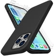 thumbnail image 1 of CellEver Heavy-Duty Silicone Case for iPhone 13 Pro Max - Two Shatterproof Glass Screen Protectors, Military Drop Protection, Scratch-Free Interior, Black, 1 of 9
