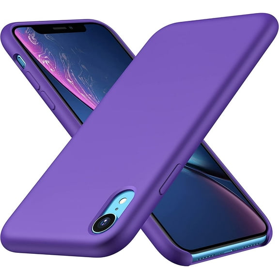 CellEver Silicone Case for iPhone XR [Ultra Slim] Shockproof Protective Phone Cover with [Soft Microfiber Lining] 6.1 inch - Purple