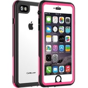 CellEver Waterproof Case for iPhone SE 2020 / iPhone 8 / iPhone 7, Clear Waterproof IP68 Certified Full Body Sealed Protective Transparent Cover KZ (Pink)
