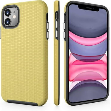 CellEver Heavy-Duty Case for iPhone 11 - Dual Layer, Military Grade Protection, Elevated Screen & Camera Protection, Slim, Shockproof Non-Slip Phone Cover, Yellow