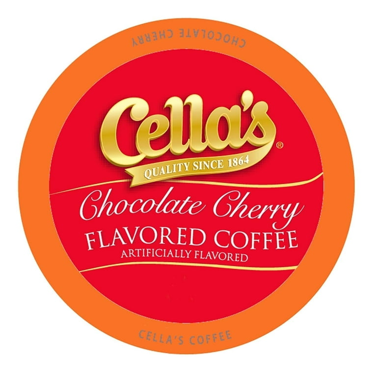 Cella's Cherry Flavored Hot Chocolate Pods Compatible with Keurig