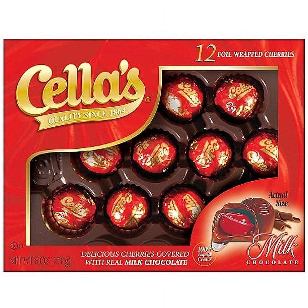 Cella's Holiday Milk Chocolate Covered Cherries , 6 oz, 12 Count - image 1 of 9