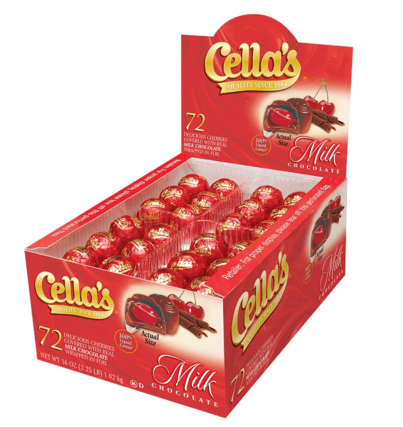 Cella's Milk Chocolate Covered Cherries, 72-Count Box