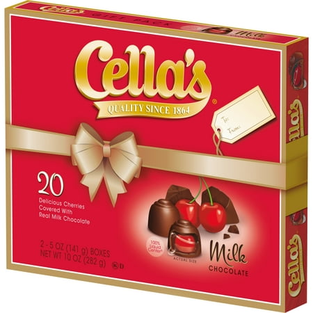 Cella's Milk Chocolate Covered Cherries Christmas Gift Box 10 oz, 20 Ct