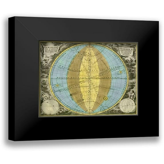 Cellarius, Andreas 18x15 Black Modern Framed Museum Art Print Titled - Maps of the Heavens: Hemisphaeria SphaeraMaps