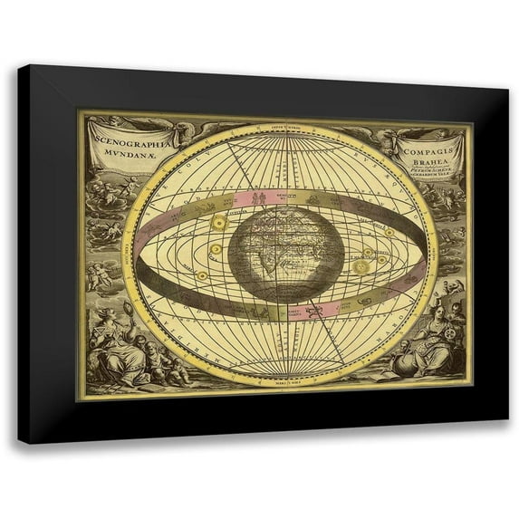 Cellarius, Andreas 18x15 Black Modern Framed Museum Art Print Titled - Maps of the Heavens: Scenographia Compagis Mundanae Brahea