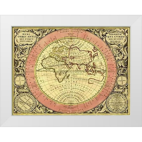 Cellarius, Andreas 24x19 White Modern Wood Framed Museum Art Print Titled - Maps of the Heavens: Hemisphaerium Orbis Antiqui