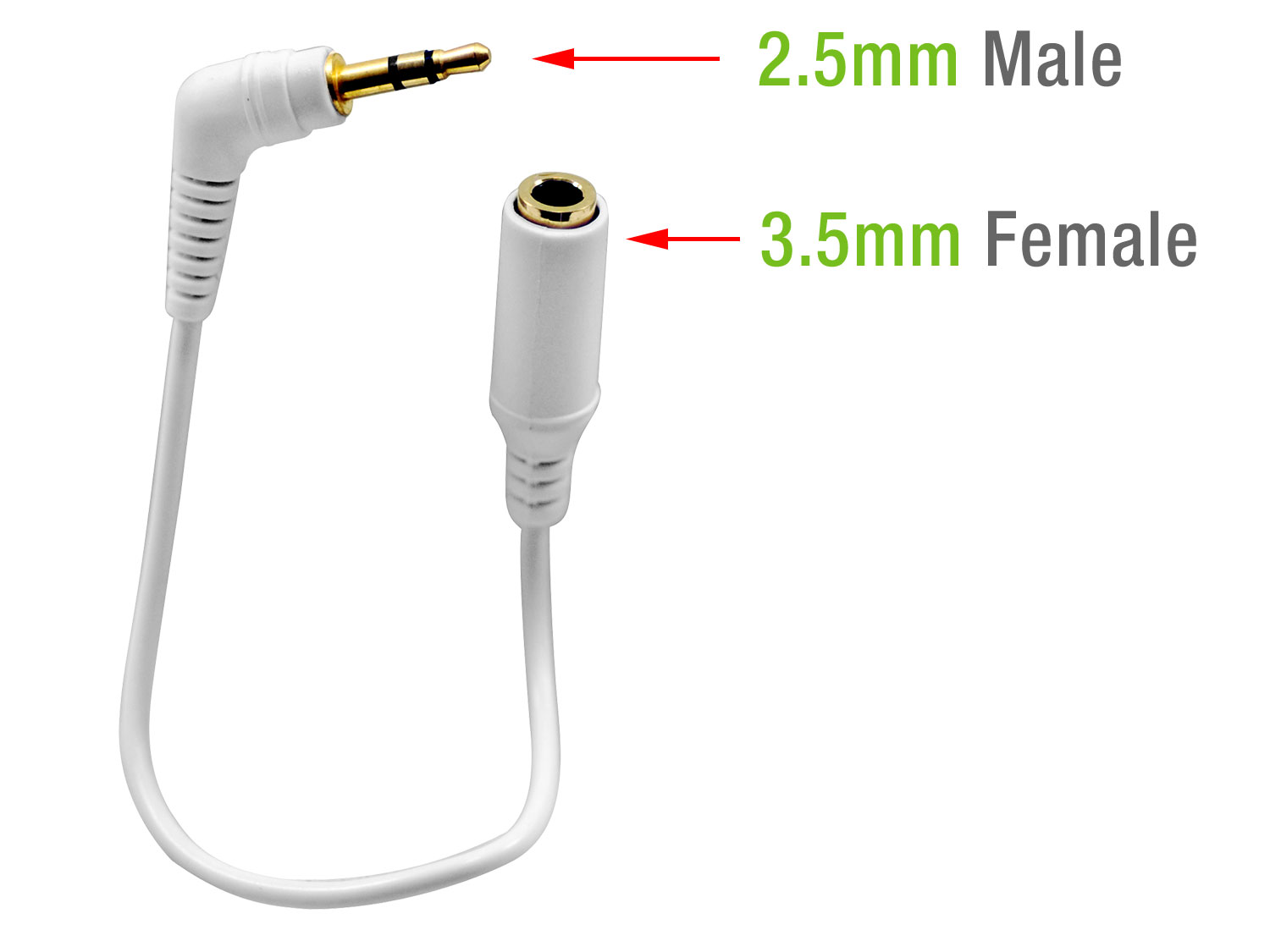 Cellet 2.5mm Male to 3.5mm Female Audio Headphone Stereo Adapter