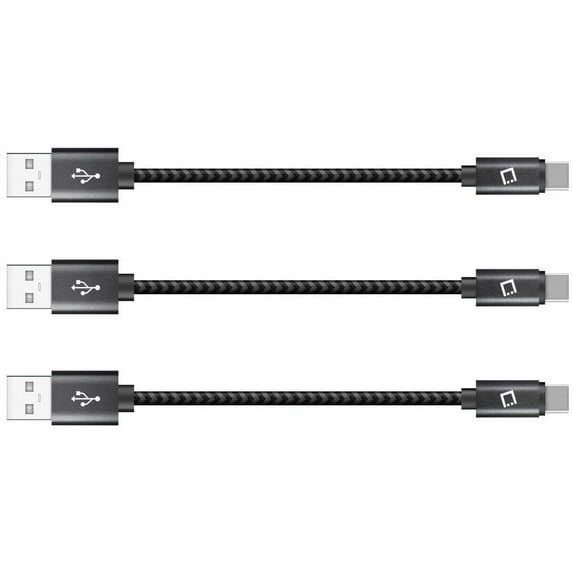 Cellet (3-Pack) Mini Short Type-C USB Cables Compatible with TCL 30 XE 5G - 4 inch