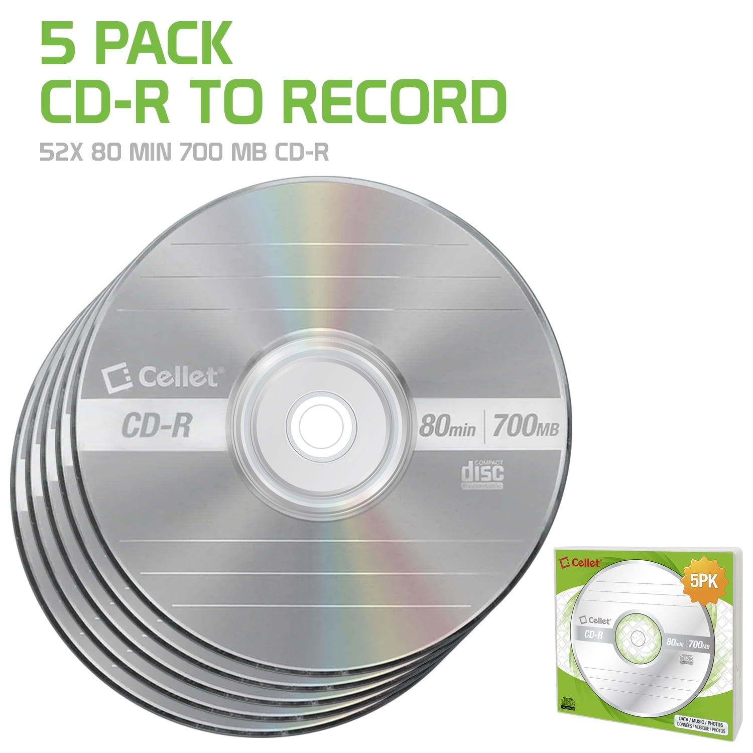 Cellet Compact Music Audio CD-R - 700MB, 80 Minute, 52X Speed