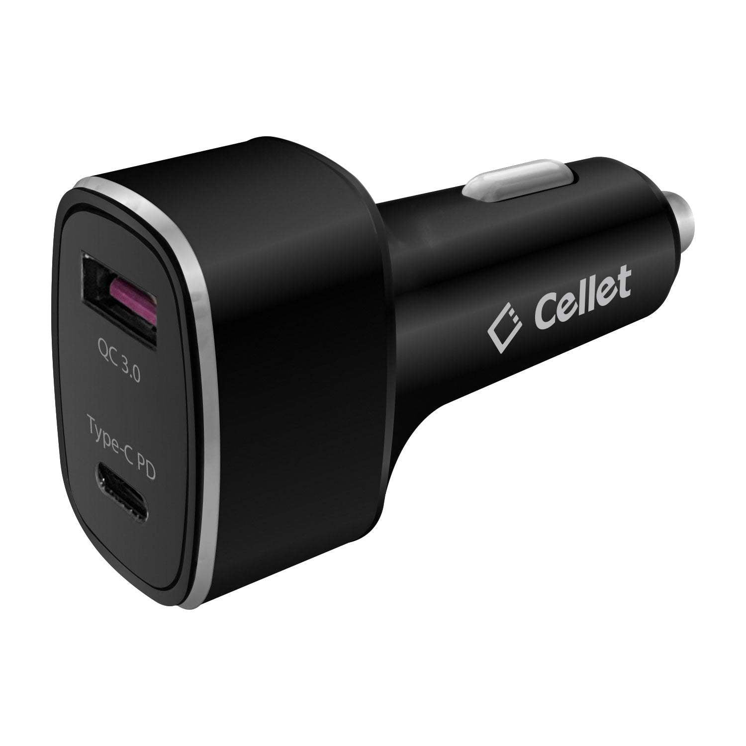 USB-C PD and USB-A QC3.0 Low Profile Car Lighter Adapter