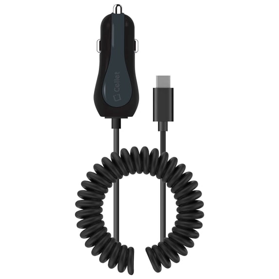 Cellet Car Charger for Sony Xperia 1 IV - 15W Fast Charging Type-C Auto Power Adapter with Extra USB Port - 6 Feet