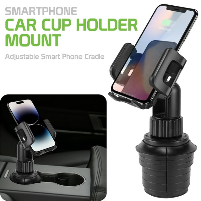Cellet Car Cup Holder Phone Mount, Universal Phone Holder Mount Cradle Adjustable Compatible for All Smartphones Apple iPhone, Samsung Galaxy Note, LG, Moto Google Pixel