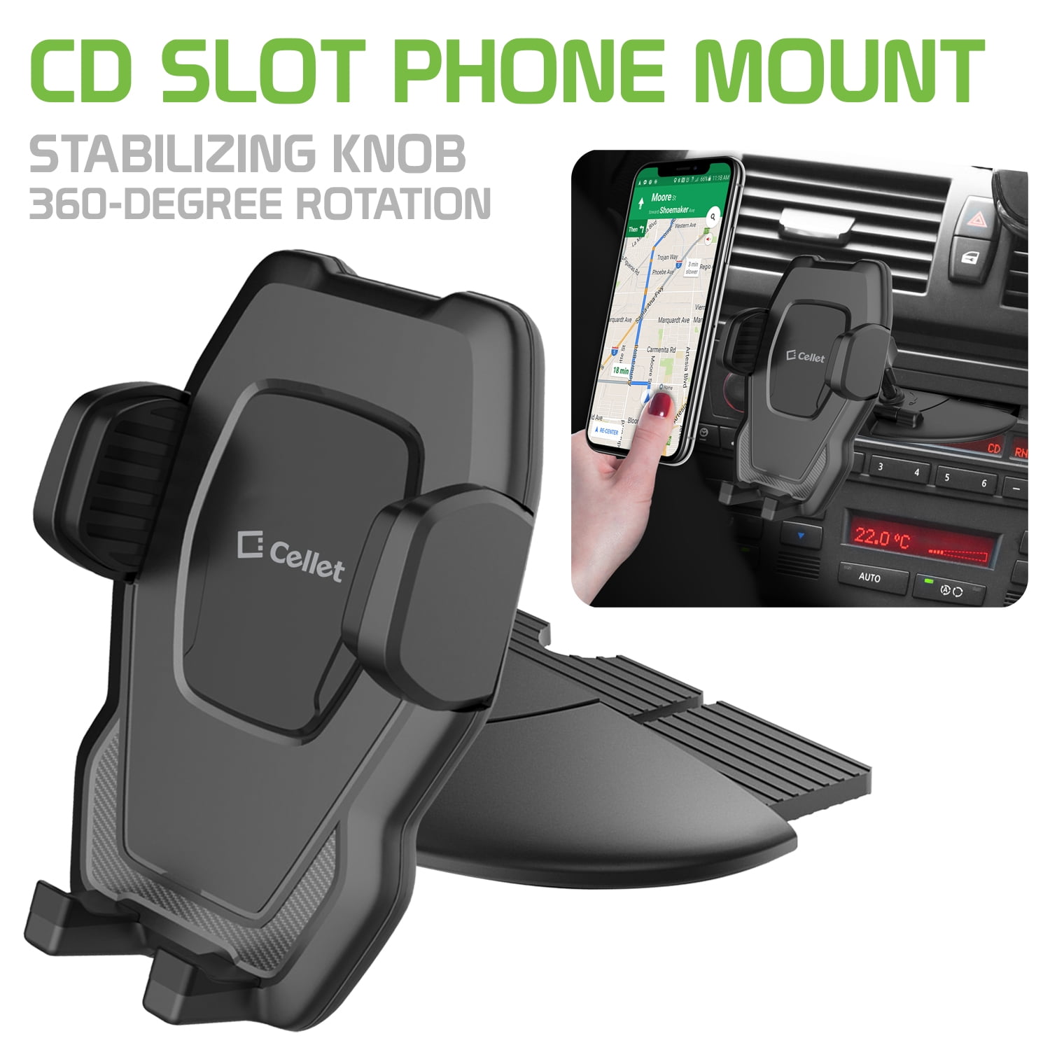 Cellet Car Mount,CD Slot Car Phone Holder Universal Cradle Mount with