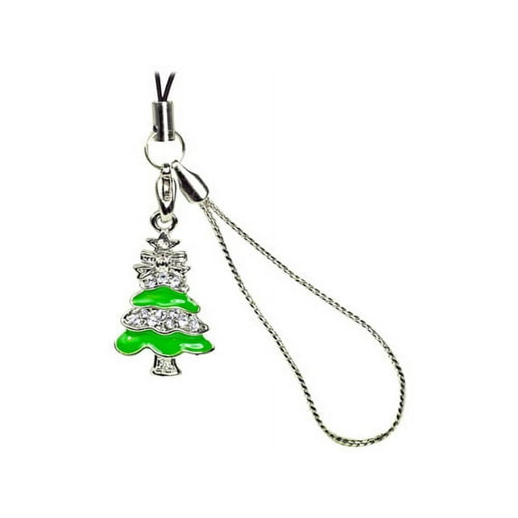 Cellet Christmas Phone Charm Christmas Tree W/ Sparkling White Stones