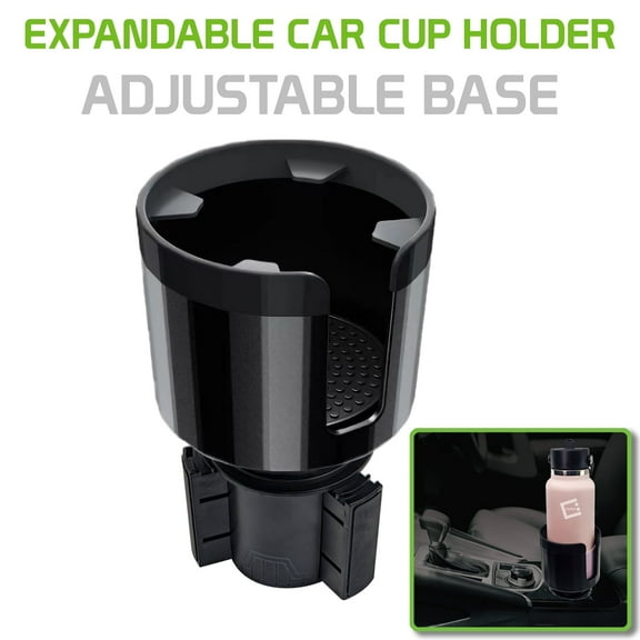 Cellet Expandable Car Cup Holder with Adjustable Base, Fit Big Bottles up to 4 Inch Wide, Compatible with Hydro Flasks 32/40 Ounce