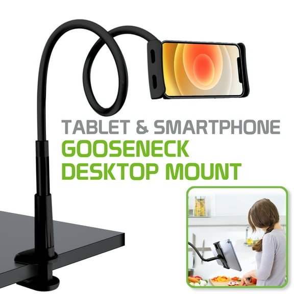 Cellet Flexible Gooseneck Tablet & Smartphone Holder  32-Inch Adjustable Arm Stand for Desk, Bed, Kitchen, Office  Universal Clamp Mount for 4.5-8.5 Devices