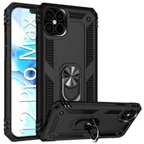 Cellet Heavy Duty iPhone 12 Pro Max Combo Case, Shockproof Case with Built in Ring, Kickstand and Magnet for Car Mounts Compatible to Apple iPhone 12 Pro Max – Black