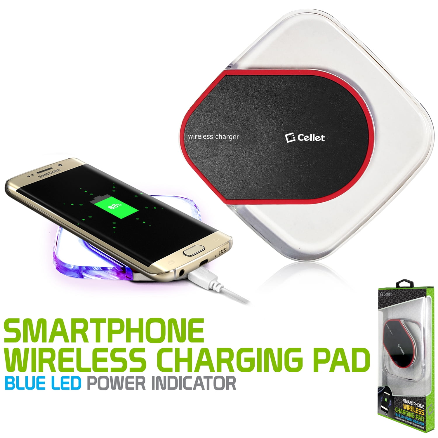Cellet LED Wireless Charging Pad for iPhone X, XS, XS MAX, XR