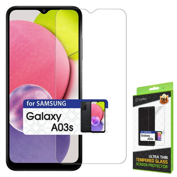 Cellet Tempered Glass for Samsung Galaxy A03s, Premium 0.3mm Screen Protector