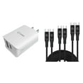 thumbnail image 1 of Cellet UL Certified 18W 2-Port USB-C Power Adapter with (3-Pack) USB-C to USB-C Cables (3ft, 6ft, 10ft) for TCL 40 XE 5G (Verizon) - White, 1 of 9