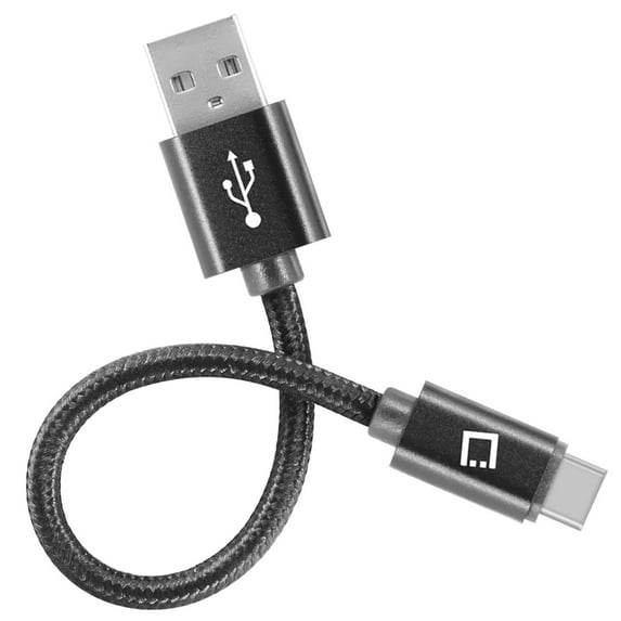 Cellet USB Cable Compatible with Moto G Power, G Pure, Edge, G100, G Stylus 5G, One 5G Ace, G Play, G Fast, Mini Short Nylon Braided Type-C (USB-C to USB-A) Cable (4 inches)