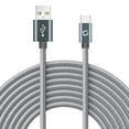 thumbnail image 1 of Cellet USB Cable Compatible with Motorola Razr 2023 - Long Rugged Nylon Braided Fast Charging and Data Sync USB-C to USB-A (Type-C to Type-A) Cable - (6 Feet) - Black, 1 of 7