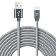 thumbnail image 1 of Cellet USB Cable Compatible with Samsung Galaxy S24 - Long Rugged Nylon Braided Fast Charging and Data Sync USB-C to USB-A (Type-C to Type-A) Cable - (6 Feet) - Black, 1 of 7