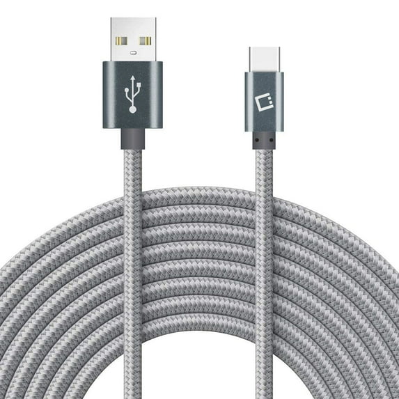 Cellet USB Type-C Cable Compatible with Moto G Stylus 5G (2022) (Rugged Nylon Braided Fast Charging USB-C to USB-A Cable) - (6 Feet) - Black