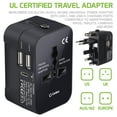 thumbnail image 1 of Cellet Universal Travel Adapter with USB-C & USB-A Ports, Worldwide Power Plug Converter for US, UK, EU, AUS – Surge Protector & UL Certified, 1 of 8