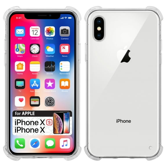 Cellet iPhone Xs & X Case, Transparent Shockproof and Scratch Resistant Case for the Apple iPhone Xs & X - Clear