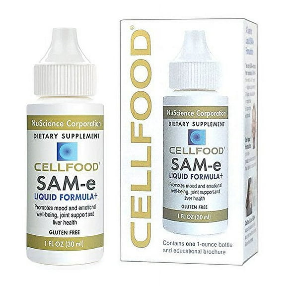 Cellfood Sam-e Liquid Formula +, 1 oz.(PACK OF TWO) - Superior Absorption, Helps Support Healthy Mood Levels, Joint and Liver Health - Gluten Free, GMO Free