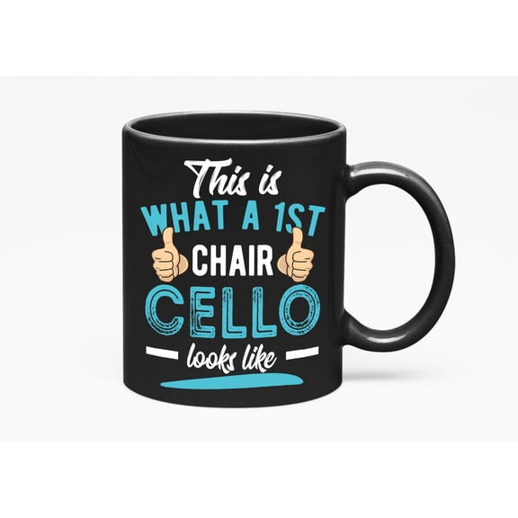 Cellist, Black 11oz Ceramic Mug