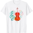 thumbnail image 1 of Cellist Treble Clef Classical Music Notes Heart Love Cello T-Shirt, 1 of 3