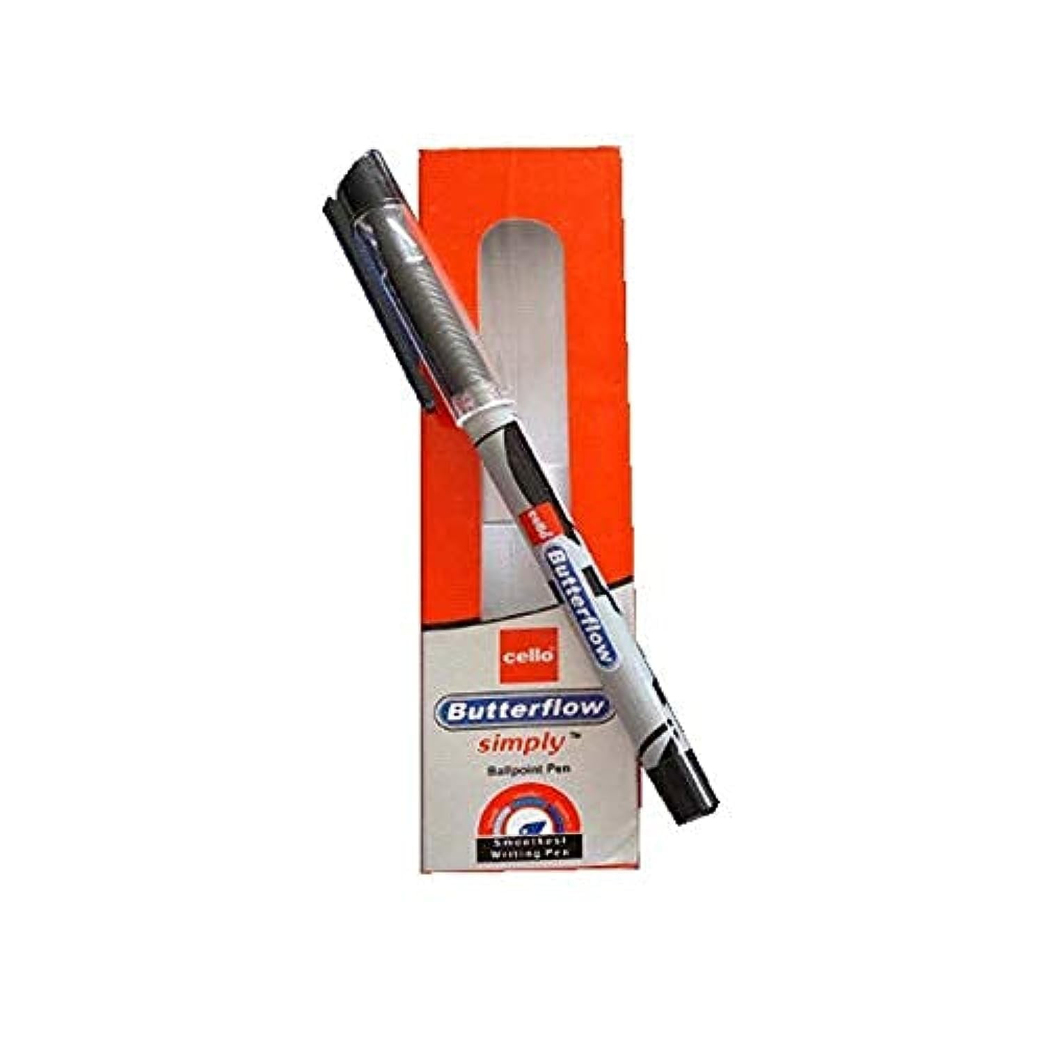 Cello Butterflow Simply Ball Pen Pack Of 10 (Black), 10 Count
