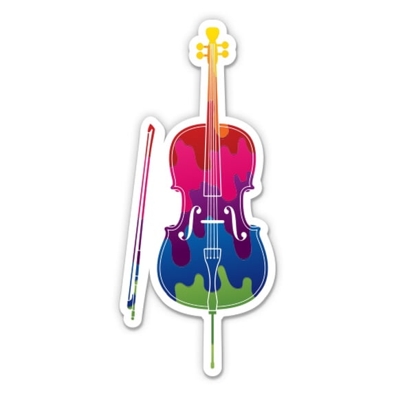 Cello Colorful - 3" Vinyl Sticker - For Car Laptop Water Bottle Phone - Waterproof Decal