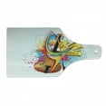 thumbnail image 1 of Cello Cutting Board, Creative Colorful Illustration of Musical Notes String Instrument and Splashes, Decorative Tempered Glass Cutting and Serving Board, in 3 Sizes, by Ambesonne, 1 of 2