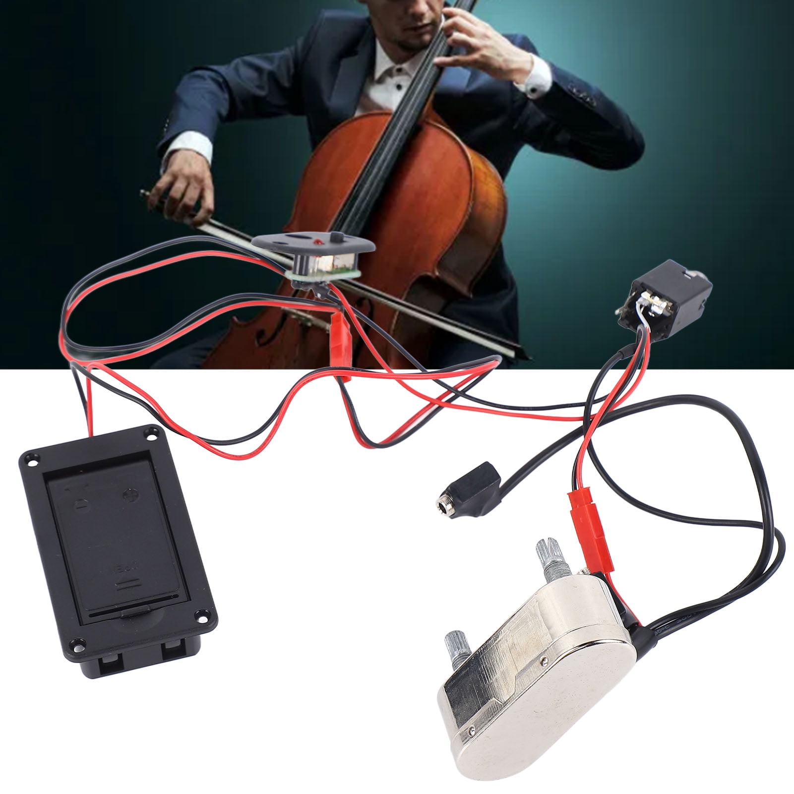 Cello EQ Pickup, Professional Cello Pickup Metal Plastic High