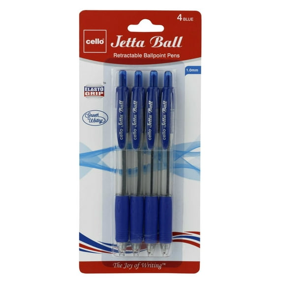 Cello Jetta Retractable Ballpoint Pen Blue (6 Packs)