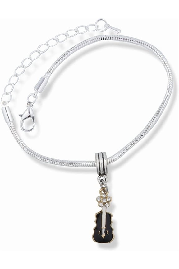 Cello Jewelry | Bass Cello Musical Instrument Stainless Steel Snake Chain Charm Bracelet