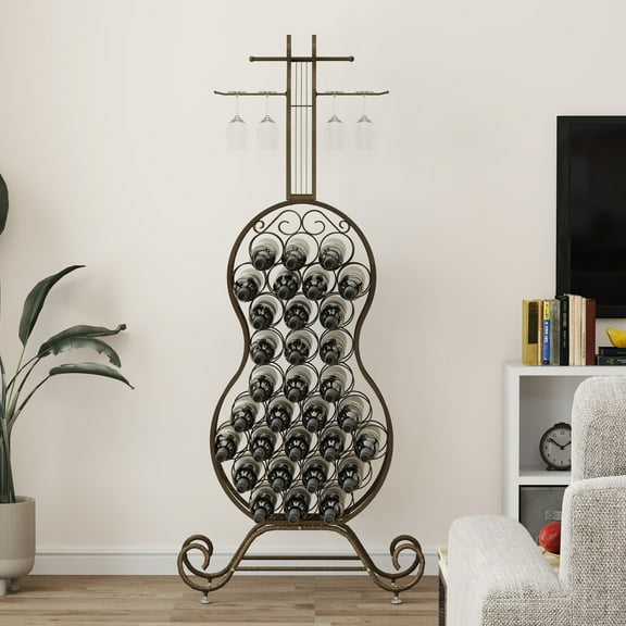 Cello Shape Wine Rack Elegant Storage & Display for Kitchen, Dining Room